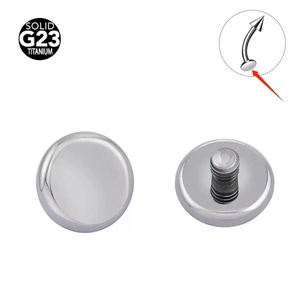 Piercing Labret in Lega di Titanio ASTM F136 G23, Base Piatta Curva, Accessori per Piercing Labbra e Lingua, Unisex, Forma Geometrica - Product Image 1