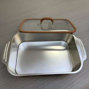 Sartén para Asar Pescado Multifuncional Estilo Coreano (Tipo Profundo) - Sartén Rectangular de Acero Inoxidable con Tapa de Vidrio - Product Image 6