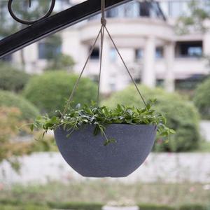 Jardineras colgantes macetas grandes de resina de 13,2 pulgadas para exteriores, jardineras para plantas de jardín, gris grande, Juego de 2 - Product Image 4