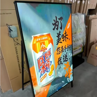 Support de menu LED autoportant en forme de A, boîte lumineuse magnétique mince, support d'affichage en aluminium pour publicité de restaurant, panneau d'affichage