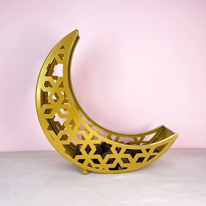 Plateau de service DAMAI Eid Mubarak, plateau de dîner en forme de lune et d'étoile, plateau de service du Ramadan, plateau musulman en forme d'étoile et de lune - Product Image 3