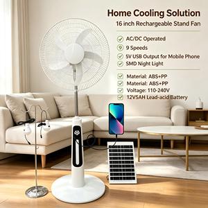 Eyecatching White Solar Battery Operated <b>Fan</b> Mechanical Table <b>Fan</b> With Solar English Mini Cooler Usb Standing Portable - Product Image 1