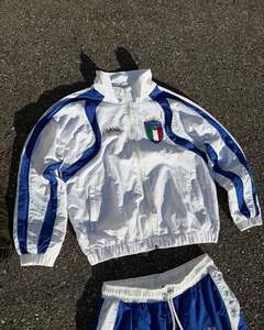 Custom Nylon Zip up <strong>Jacket</strong> and Wide <strong>Straight</strong> Pants Set Lightweight Sports Polyester Sweat Suits High Quality Tracksuit - Product Image 3