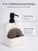 Distributeur de savon manuel en marbre, flacon pompe rechargeable, décoration pour lavabo de salle de bain