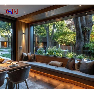 Fenêtre panoramique moderne de luxe à cadre fin en aluminium, insonorisée, à double vitrage, à vue fixe pour villa résidentielle - Product Image 1