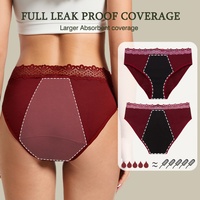 Culottes en dentelle réutilisables pour femmes, taille haute, respirantes, anti-fuites, en bambou, 4 couches, haute absorption, écologiques, vente en gros ODM