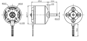 Động cơ không chổi than A2212-1400kv 1800kv, thích hợp cho phụ kiện máy bay không người lái điều khiển từ xa cỡ nhỏ, động cơ máy bay không người lái cánh cố định - Product Image 5