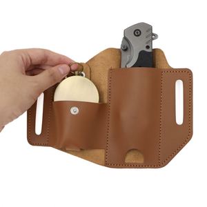 Outdoor Waist Multitool Sheath PU <b>Leather</b> <b>Tool</b> Pouch Holster Pocket Organizer with Belt Loop for Compass Knife - Product Image 1