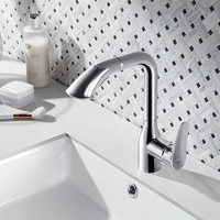 Robinet cascade en laiton à poignée unique, à un trou, pour lavabo de salle de bain, WC, vasque carrée, avec cartouche céramique