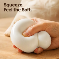 Jouets Squishy Anti-Stress en Forme de Boule de Mozzarella Souple et Brillante Blanche – Lot de 2 pour le Bureau