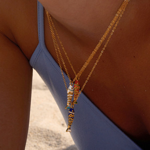 Collier avec pendentif en forme de poisson en acier inoxydable, forme d'animal coloré, pour les voyages - Product Image 2