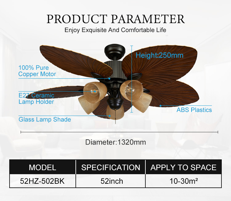 The Lowest Price Indoor And Living Room Decorative Led Ceiling Fan With Iron Material