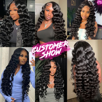 Extensions de cheveux humains vierges chinois Remy 15A, ondulation profonde, double trame, à tisser, lot en vrac, 100% non traités