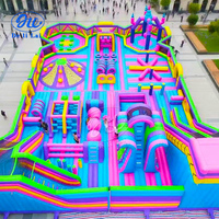 Nouveau trampoline gonflable géant commercial d'extérieur, parc d'attractions à thème de compétition d'obstacles, zone de divertissement pour adultes, matériau PVC, CE