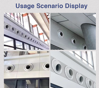 Buse de jet sphérique réglable en plastique ABS pour sortie d'air conditionné, au design moderne, pour aéroports et gares ferroviaires