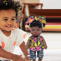 Réaliste Reborn bébé poupées mode fille noire 14 pouces corps doux réaliste modèle en plastique jouet pour les filles