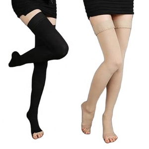 Calcetines de compresión para hombre y mujer, calcetín médico hasta la rodilla, venas varicosas, Punta abierta - Product Image 1