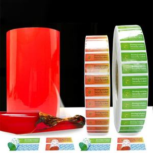 Rouleau de matériau autocollant biodégradable Vizlent pour impression personnalisée – Autocollants de garantie « Ouvert » et « Scellé » (tampon de sécurité) pour l'indication de l'état de l'emballage - Product Image 1
