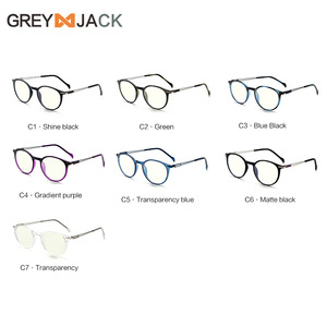 Lunettes de vue rondes Greyjack, monture TR90 unisexe, anti-lumière bleue, protection UV, montures optiques tendance, taille moyenne - Product Image 5