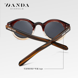 Danda Round <b>Frame</b> Sunglasses S31125 Unisex Acetate UV400 Polarized Street Style - Product Image 2