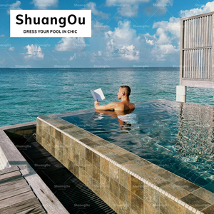 <span class=keywords><strong>Azulejos</strong></span> para Piscina Antideslizantes de Alta Calidad, 300x600 mm, Color Azul <span class=keywords><strong>Verde</strong></span>, Aspecto de Piedra, Porcelana, para Paisajismo de Estanques y Terrazas - Product Image 5