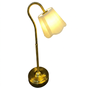 Lámpara de Escritorio Tradicional de Latón con Brazo Ajustable, Luz LED Blanca Cálida 3500K para Dormitorio, 30000 Horas de Duración, Regulable, CRI 80 - Product Image 1