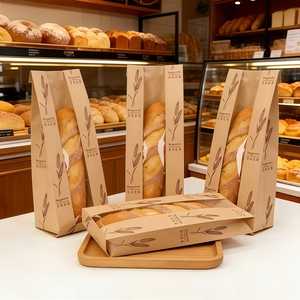 Emballage de pain baguette de qualité supérieure : Sac en papier kraft écologique pour boulangerie artisanale (personnalisable) - Product Image 4