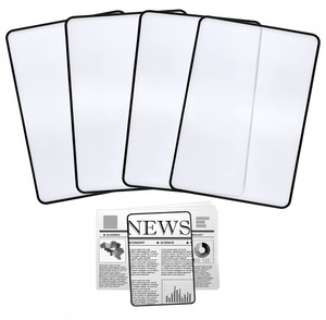 Ligero 3X Lente de <span class=keywords><strong>Fresnel</strong></span> de plástico óptico Marcadores LED de mano Lupa plana para lectura - Product Image 1