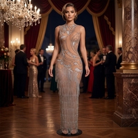 Nouvelle robe de soirée longue à paillettes, design élégant, luxueuse, de haute qualité, avec des franges en strass, pour les galas