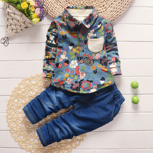 Fabricants de vêtements chinois, vente en gros de vêtements pour enfants, ensemble pantalon et chemise pour garçons, nouveau style - Product Image 2