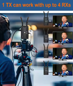 Usd712 Miễn Phí tàu 5 PCS SET = 1 TX + 4 RX 250 mét HD mi Máy thu phát không dây với pin HD Live Streaming vrriis 900S - Product Image 5