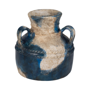 Vaso in terracotta con tre manici per l'arredamento del soggiorno, complemento d'arredo casual per ingresso, camera da letto, ufficio, mensola - Product Image 1