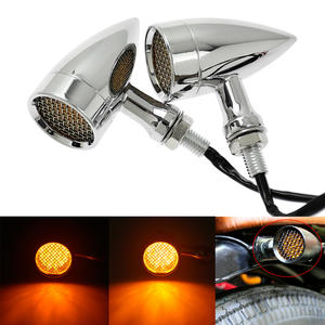 Motorcycle Turn Signal, Suitable for Harley Motorcycle Modification Accessories, 10mm 3-<b>Wire</b> Mesh Bullet <b>Light</b> - Product Image 3