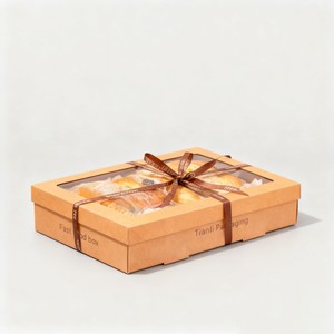 Commercio all'ingrosso pane <span class=keywords><strong>Baguette</strong></span> Toast scatola di imballaggio alimentare Base Kraft e coperchio scatola di carta da asporto scatola per feste da asporto - Product Image 3