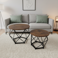 Table basse ronde modulaire convertible en fer, pliable, pour salon, bureau, maison
