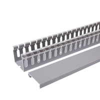 Goulotte de câblage en plastique Slim Channel Gris 40x30mm à fente fermée pour la distribution de câbles dans les armoires d'isolation pharmaceutique et les panneaux de construction