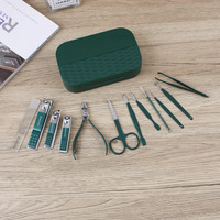 Ensemble de coupe-ongles en acier au carbone de 12 pièces, ensemble d'outils de manucure et de pédicure, kit de coupe-ongles professionnel avec boîte, pour bébé