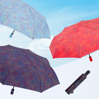 Parapluie automatique pliable classique pour femme à motif de points RST