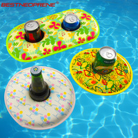 1 pièce Porte-boissons flottant isolé en néoprène à motifs animaliers pour fête au bord de la piscine