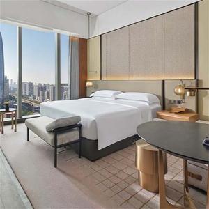 Customizable <b>Sizes</b> Durable Commercial Furniture Modern Luxury Hotel Bedroom Set Solid Wood <b>Bed</b> <b>Frame</b> with Mattress & Headboard - Product Image 4