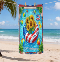Serviette de plage America 250, 1776-2026, 250e anniversaire, drapeau patriotique imprimé, microfibre, sans sable, séchage rapide, pour cadeau