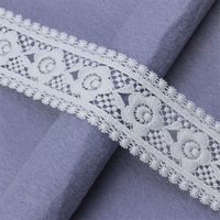 Vente en gros d'usine à bas prix, dentelle en guipure chimique en nylon, fil de coton blanc pour enfants, largeur de 3 à 5 cm
