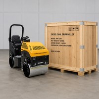Compacteur à rouleaux à double tambour diesel 186F 8HP 20kN 65Hz 700mm avec direction vibrante hydraulique 970kg pour asphalte et sol