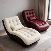 Fauteuil à bascule ergonomique avec coussin moelleux, structure en bois/métal, chaise à bascule de détente pour salon, chambre, balcon