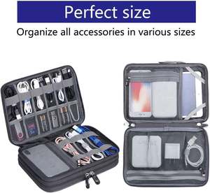 Cable Organizador de Accesorios Electrónicos de Doble Capa, Portátil, para Viajes, con Cables de Carga USB, para Almacenamiento de Dispositivos Digitales - Product Image 5