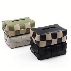 Rectangle Cover Facial <b>Paper</b> Organizer Dispenser Woven Pattern <b>Tissue</b> Box - Product Image 6