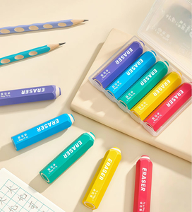 5 Buah/Penghapus Pensil Heksagonal - Warna Permen, Penghapus Presisi, Tahan Pecah, Tanpa Residu - Ideal untuk Ujian Siswa - Product Image 1