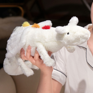 Giocattoli di peluche con drago volante in gelatina che giacciono con drago bianco <span class=keywords><strong>nero</strong></span> della neve <span class=keywords><strong>dinosauro</strong></span> di pezza bambole di animali di peluche per bambini - Product Image 3