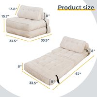 Modernes Klappsofa-Bett, umwandelbarer Schlafsessel mit Kissen, faltbare Matratze mit Unterstützung, tragbares Ausklappsofa