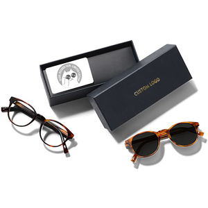 Coffret cadeau de lunettes de luxe personnalisé <span class=keywords><strong>Emballage</strong></span> de lunettes de soleil en <span class=keywords><strong>carton</strong></span> rigide noir mat brillant revêtement UV fermeture magnétique - Product Image 1